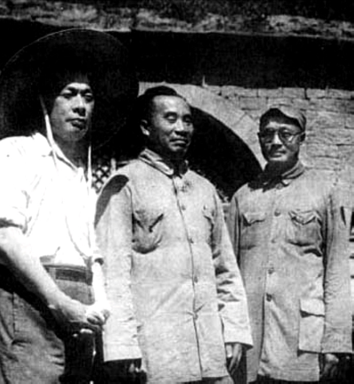 3、抗日戰爭時期，陳毅、朱德、劉伯承在延安。圖片來源：新華社