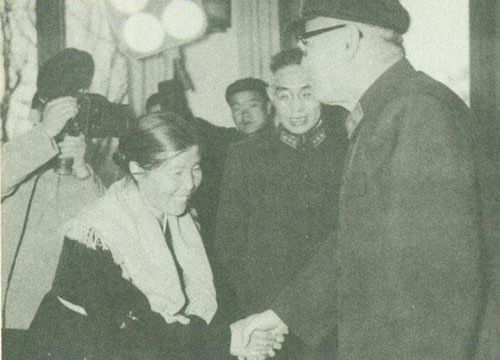 1964年，王新亭陪同葉劍英元帥接見學習毛主席著作積極分子黃順玉