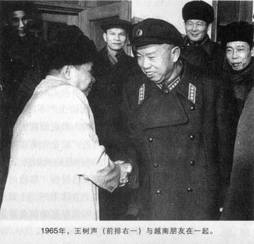 1965年，王樹聲（前排右一）與越南朋友在一起