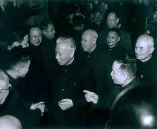 1963年1月，劉少奇和董必武、鄧小平在北京接見李四光、嚴濟慈、錢學森等100多位科學家。