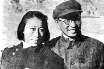 1944年，陳賡與夫人傅涯在延安的留影
