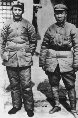 1936年12月，朱德和毛澤東在陝北保安會合。