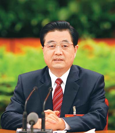 中国共产党第十七届中央委员会第三次全体会议,于10月9日至12日在北京举行。全会由中央政治局主持。中央委员会总书记胡锦涛作重要讲话。 新华社记者 兰红光摄