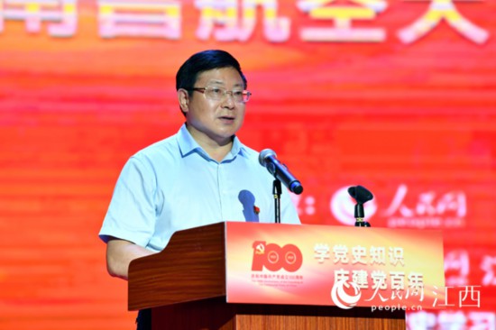 南昌航空大学党委书记罗嗣海致辞(人民网 时雨摄)
